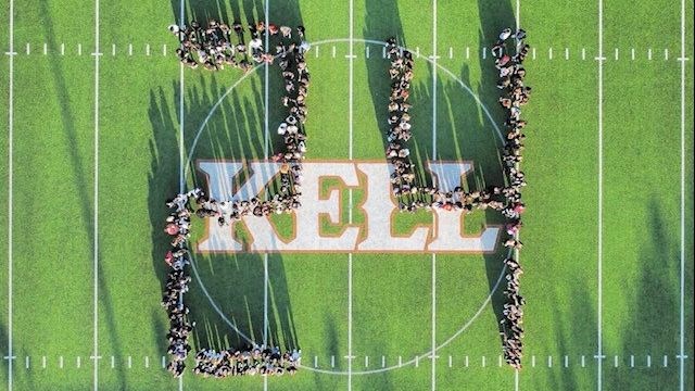 Image of senior students standing in a number 24 formation to represent the Class of 2024.